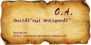 Oszlányi Antigoné névjegykártya